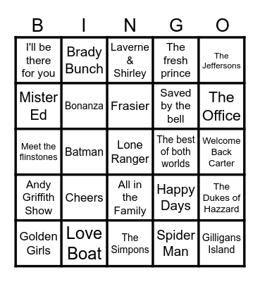 Theme Songs Bingo Card