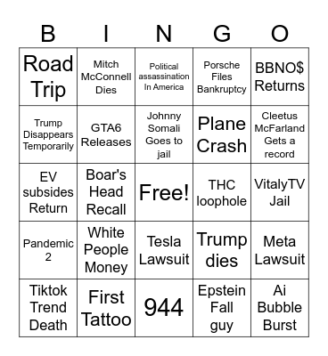2026 Bingo Card