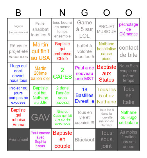 Le maxi bingo Card