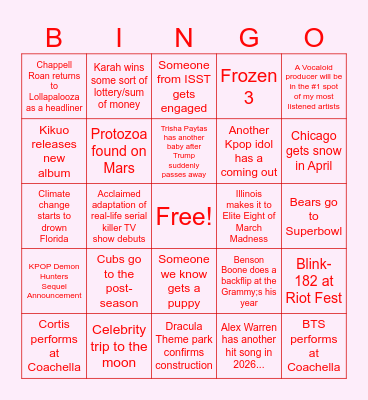 2026 BINGO Card