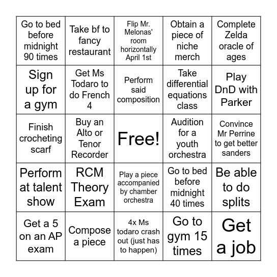 New Years' Bingo 2026 Bingo Card