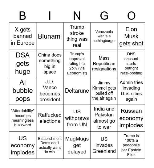2026 Bingo Card