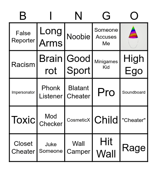 2026 Gorilla Tag BINGO! Bingo Card