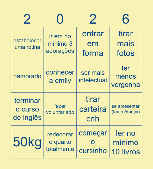 Bingo Card Bingo Card