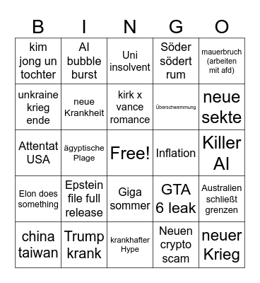 2026 Bingo Card