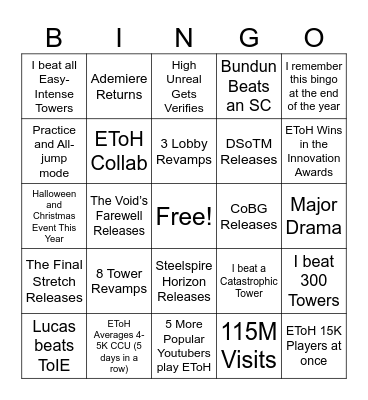 EToH 2026 Bingo Card