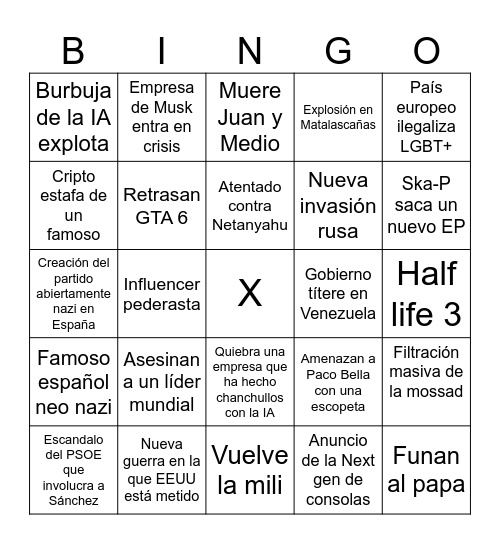 2026Bingo Card