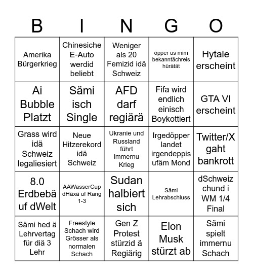 Sämi 2026 Bingo Card