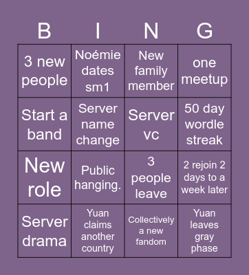 tbpid server bingo😜😜 Bingo Card