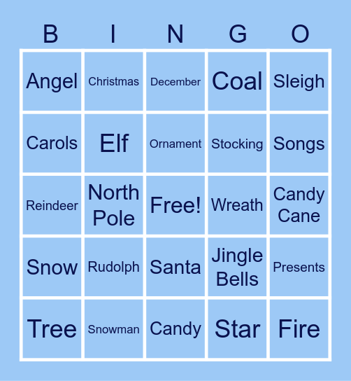 Christmas Party Bingo Card