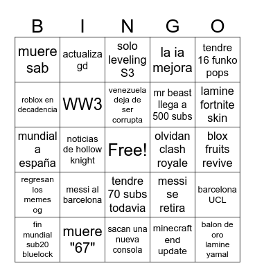2026 bingo card Bingo Card