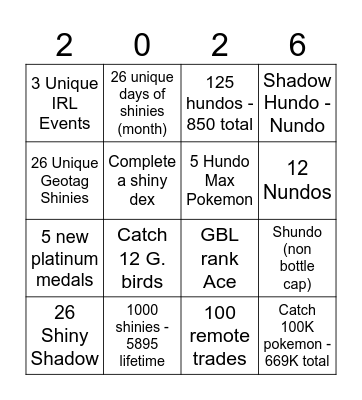 2026 Pogo Bingo Card