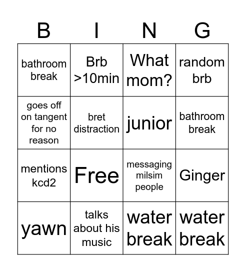 DND Bingo Card