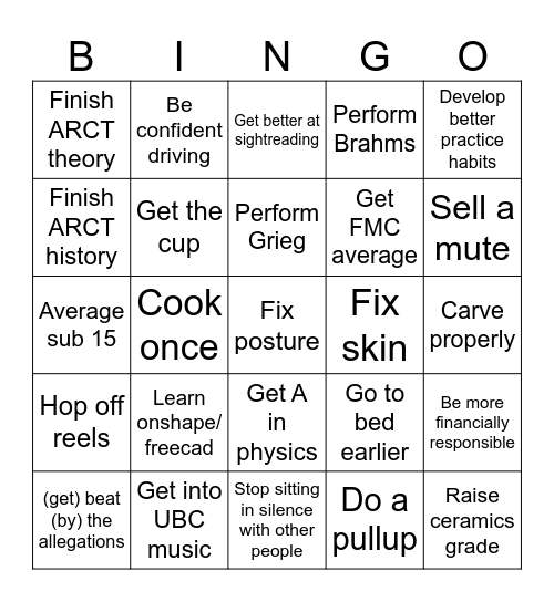2026 Bingo Card