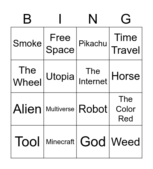 Infinite Craft Bingo Card