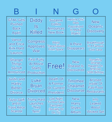 2026 Bingo! Bingo Card