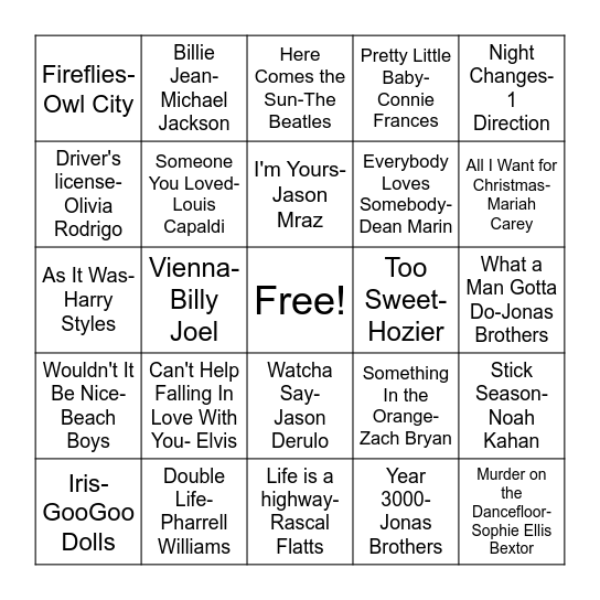 Mingo 2026 Bingo Card