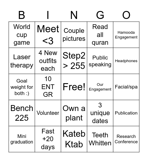 Our Bingo 2026 Bingo Card