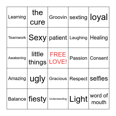 LOVE IS...BINGO Card