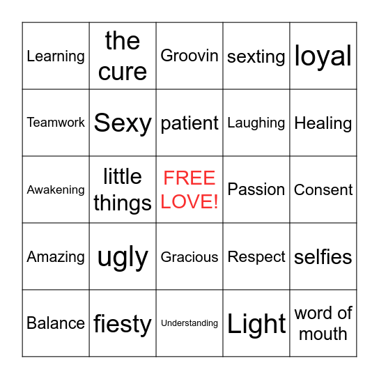 LOVE IS...BINGO Card