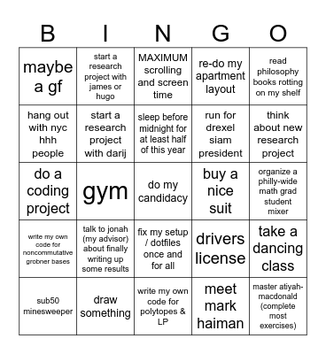 le bingo Card