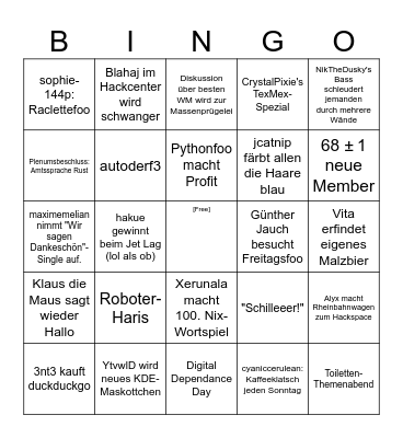 Chaosdorf Bingo 2026 Bingo Card