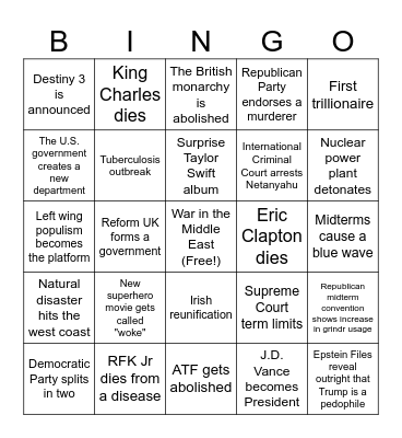 2026 Bingo Card