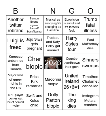 2026 Bingo Card