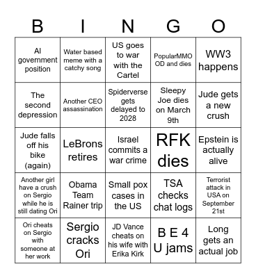 2026 Bingo Card