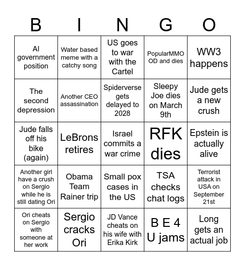 2026 Bingo Card