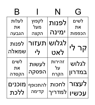 ski phrases Bingo Card