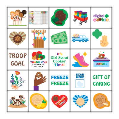 Girl Scout Cookie Bingo 2026 Bingo Card