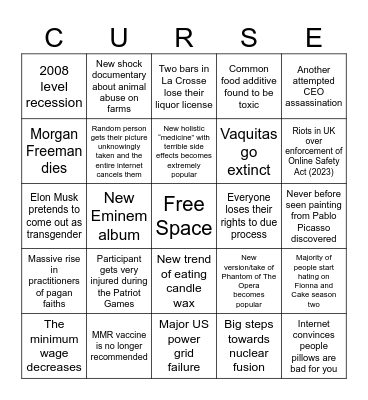 2026 Bingo Card