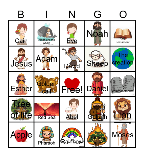 Old Testament Bingo Card