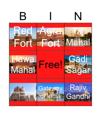 Landmarks Bingo Card
