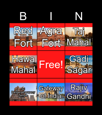 Landmarks Bingo Card