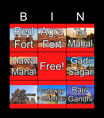 Landmarks Bingo Card