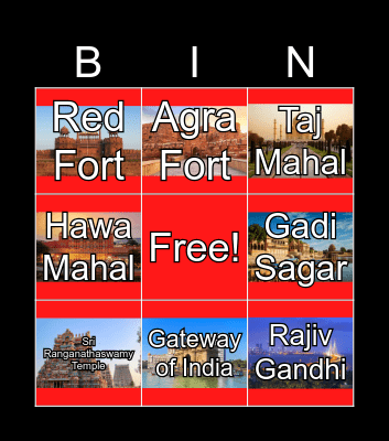 Landmarks Bingo Card