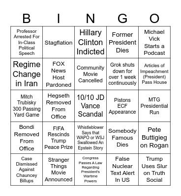 2026 BIngo Card
