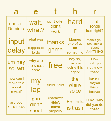 aether (ab my friend) Bingo Card