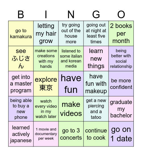 2026 Bingo Card