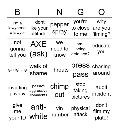 Outside Audit Bingo Card