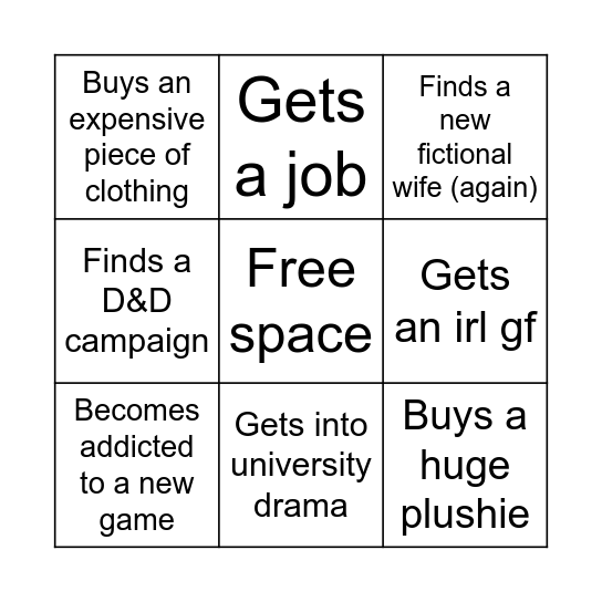 Adriel's 2026 Bingo Card