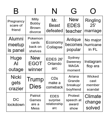 2026 Bingo Card