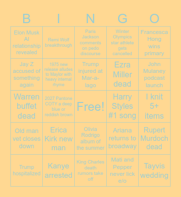 2026 Bingo Card