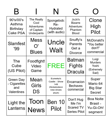 Found Lost Media 2026 Bingo Card