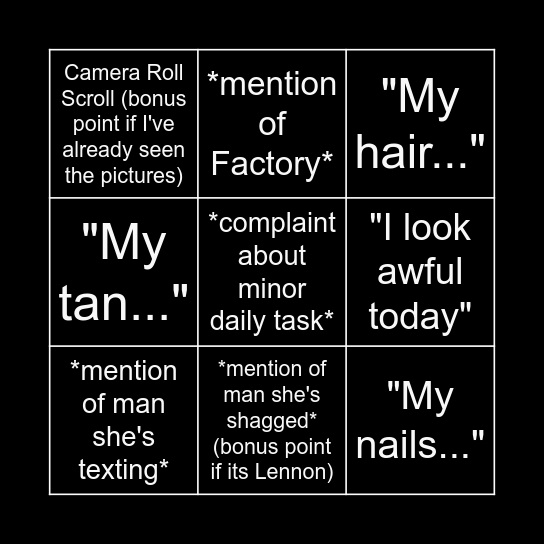 Eloise Rant Bingo! Bingo Card
