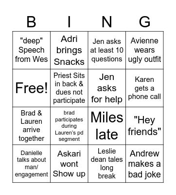 Back to school Bingo Card