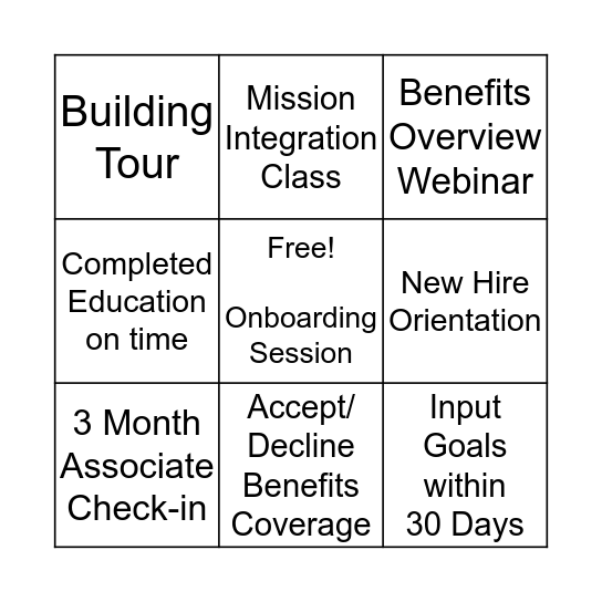 CHRISTUS Game Board Bingo Card