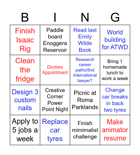 Jan 2026 Bingo Card